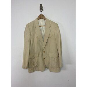 Vintage Westerner Men 42 M Corduroy Blazer Sports Coat Western Rodeo Beige